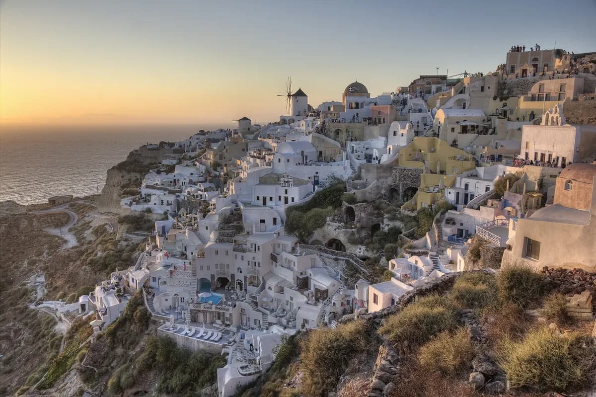 Sunset over Oia, Santorini