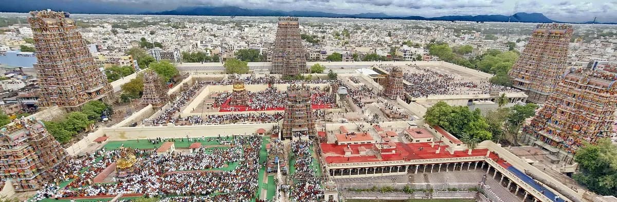 Meenakshi Amman Temple towers over Madurai