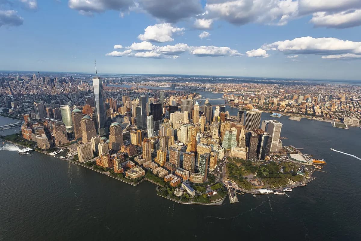 Aerial view of Lower Manhattan